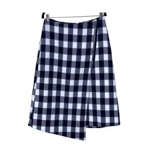 Boss Hugo Boss Women's Blue & White Plaid Print A-Line Mini Skirt Size 8
